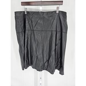 Cristina V Womens Sz 14 Faux Leather Pencil Skirt Black Pull On
